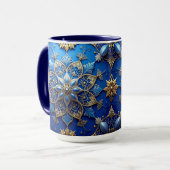 Blue Decorative Holiday Mug マグカップ (正面左)