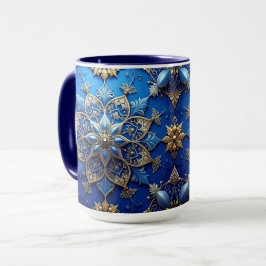 Blue Decorative Holiday Mug マグカップ