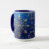 Blue Decorative Holiday Mug マグカップ (正面左)