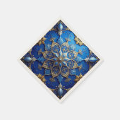 Blue Decorative Holiday Napkin スタンダードカクテルナプキン (角)