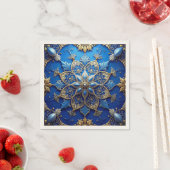 Blue Decorative Holiday Napkin スタンダードカクテルナプキン (インサイチュ)