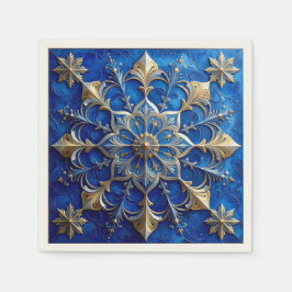 Blue Decorative Holiday Napkin スタンダードカクテルナプキン