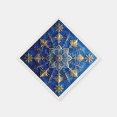 Blue Decorative Holiday Napkin スタンダードカクテルナプキン (角)