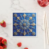 Blue Decorative Holiday Napkin スタンダードカクテルナプキン (インサイチュ)