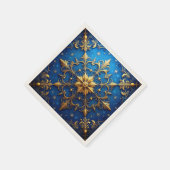 Blue Decorative Holiday Napkin スタンダードカクテルナプキン (角)