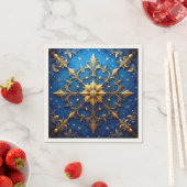 Blue Decorative Holiday Napkin スタンダードカクテルナプキン (インサイチュ)