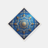 Blue Decorative Holiday Napkin スタンダードカクテルナプキン (角)