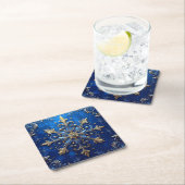 Blue Decorative Holiday Paper Coaster スクエアペーパーコースター (インサイチュ)