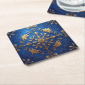 Blue Decorative Holiday Paper Coaster スクエアペーパーコースター (アングル)