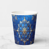 Blue Decorative Holiday Paper Cups 紙コップ (左)