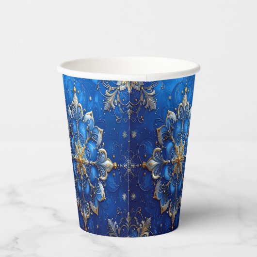 Blue Decorative Holiday Paper Cups 紙コップ (右)