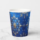 Blue Decorative Holiday Paper Cups 紙コップ (正面)