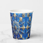 Blue Decorative Holiday Paper Cups 紙コップ (正面)