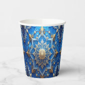 Blue Decorative Holiday Paper Cups 紙コップ (左)