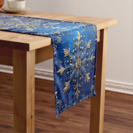 Blue Decorative Holiday Table Runner ミディアムテーブルランナー