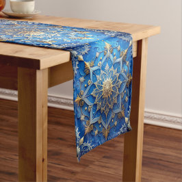 Blue Decorative Holiday Table Runner ミディアムテーブルランナー