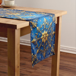 Blue Decorative Holiday Table Runner ミディアムテーブルランナー