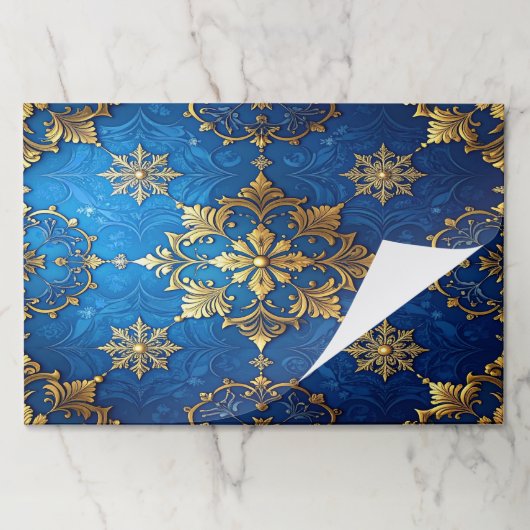 Blue Decorative Holiday Tearaway Placemat ペーパーパッド (折り畳み)
