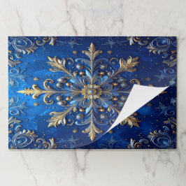 Blue Decorative Holiday Tearaway Placemat ペーパーパッド
