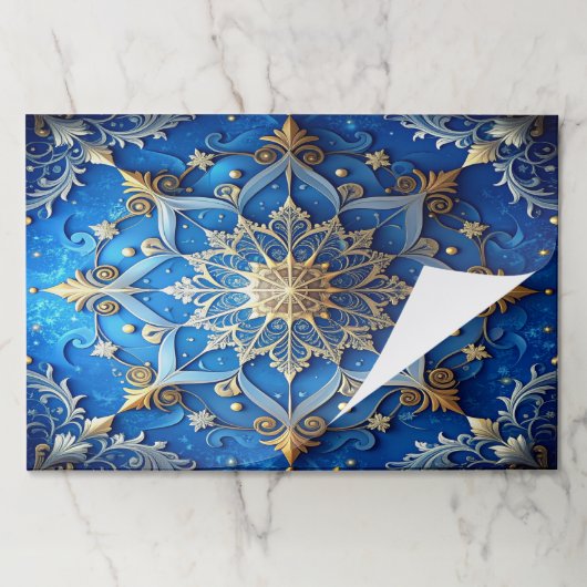 Blue Decorative Holiday Tearaway Placemat ペーパーパッド (折り畳み)