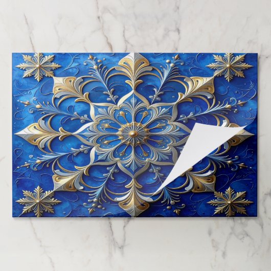 Blue Decorative Holiday Tearaway Placemat ペーパーパッド (折り畳み)