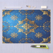 Blue Decorative Holiday Tissue Paper 薄葉紙 (クラフト)