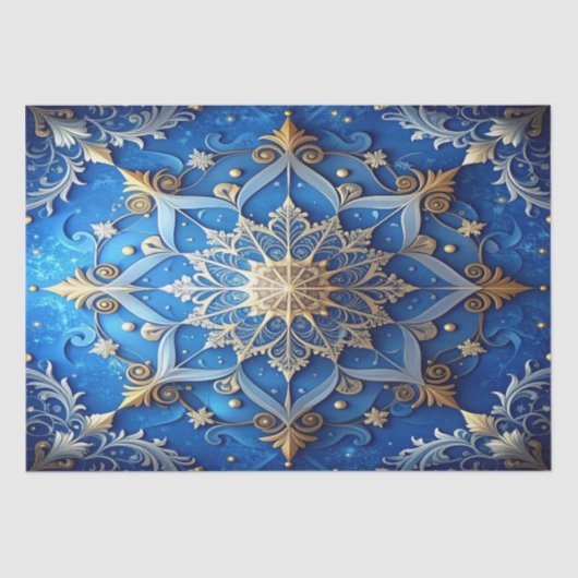 Blue Decorative Holiday Tissue Paper 薄葉紙 (正面)
