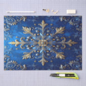 Blue Decorative Holiday Tissue Paper 薄葉紙 (クラフト)
