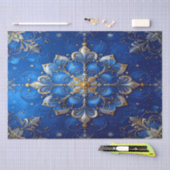 Blue Decorative Holiday Tissue Paper 薄葉紙 (クラフト)