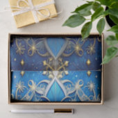 Blue Decorative Holiday Tissue Paper 薄葉紙 (ギフト)