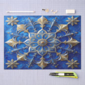 Blue Decorative Holiday Tissue Paper 薄葉紙 (クラフト)