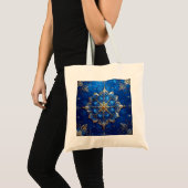 Blue Decorative Holiday Tote Bag トートバッグ (正面(商品))