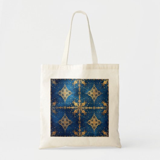 Blue Decorative Holiday Tote Bag トートバッグ (正面)