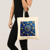 Blue Decorative Holiday Tote Bag トートバッグ (正面(商品))