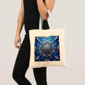 Blue Decorative Holiday Tote Bag トートバッグ (正面(商品))
