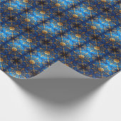Blue Decorative Holiday Wrapping Paper ラッピングペーパー (角)