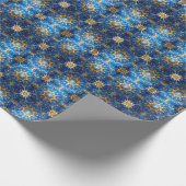 Blue Decorative Holiday Wrapping Paper ラッピングペーパー (角)