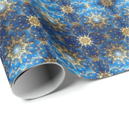 Blue Decorative Holiday Wrapping Paper ラッピングペーパー