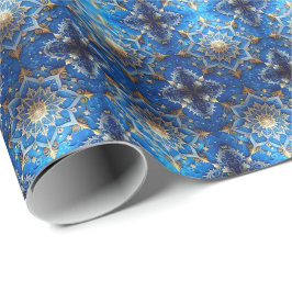 Blue Decorative Holiday Wrapping Paper ラッピングペーパー