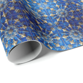 Blue Decorative Holiday Wrapping Paper ラッピングペーパー