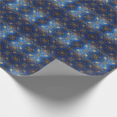 Blue Decorative Holiday Wrapping Paper ラッピングペーパー (角)