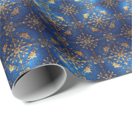 Blue Decorative Holiday Wrapping Paper ラッピングペーパー
