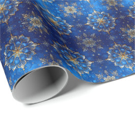 Blue Decorative Holiday Wrapping Paper ラッピングペーパー