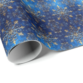Blue Decorative Holiday Wrapping Paper ラッピングペーパー