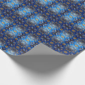 Blue Decorative Holiday Wrapping Paper ラッピングペーパー (角)