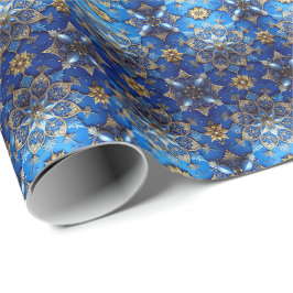 Blue Decorative Holiday Wrapping Paper ラッピングペーパー