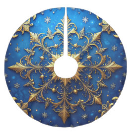 Blue Decorative Tree Skirt ブラッシュドポリエステルツリースカート