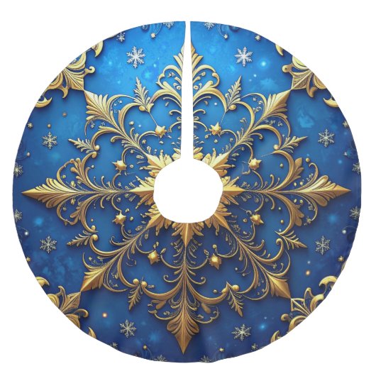 Blue Decorative Tree Skirt ブラッシュドポリエステルツリースカート (正面)