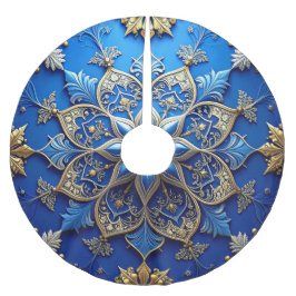 Blue Decorative Tree Skirt ブラッシュドポリエステルツリースカート