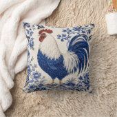 Blue Delft Rooster Farmhouse クッション (ブランケット)